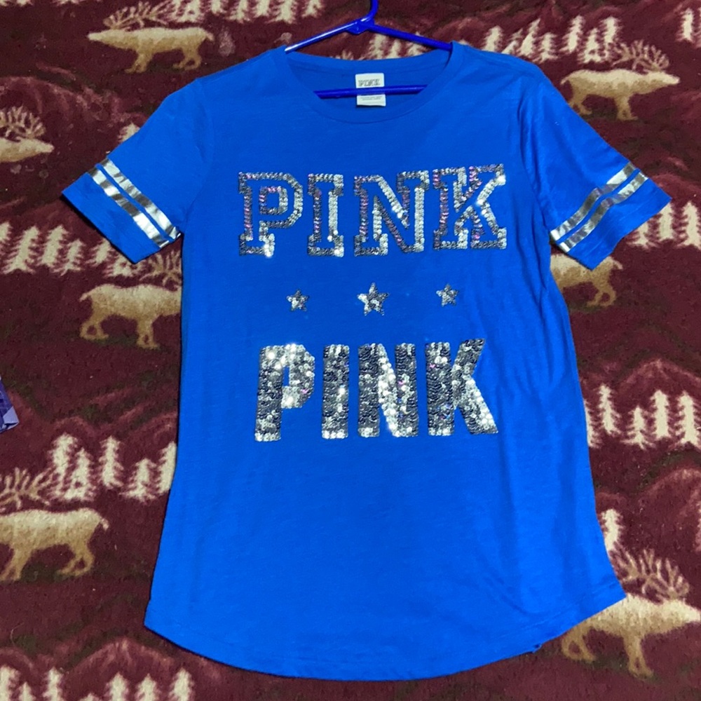 PINK Victoria’s Secret royal blue tee. Size xs